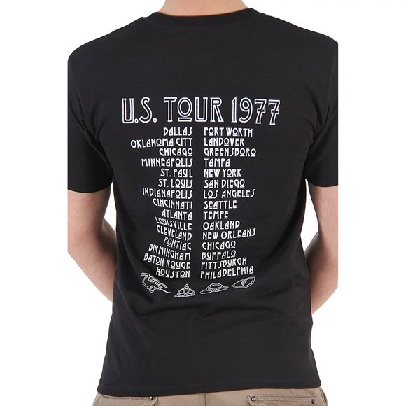 LED ZEPPLIN Black Graphic Print Icarus 1977 US Concert Tour Band Tee | Size S - Picture 7 of 8